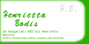 henrietta bodis business card